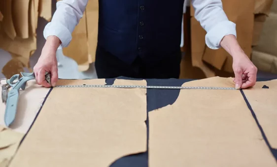 Homme mesurant du carton